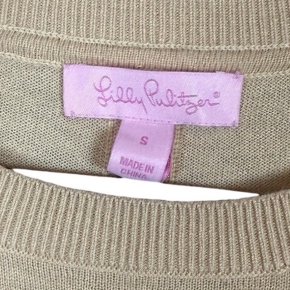NWT Lilly Pulitzer Aurora Peplum, Wool Sweater, Almond, Sweater, Size Small - Picture 8 of 13